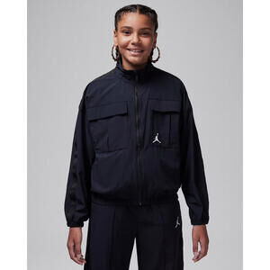 Nike Air Jordan Big Kids Girls' Jumpman Woven Taping Jacket Black Size L